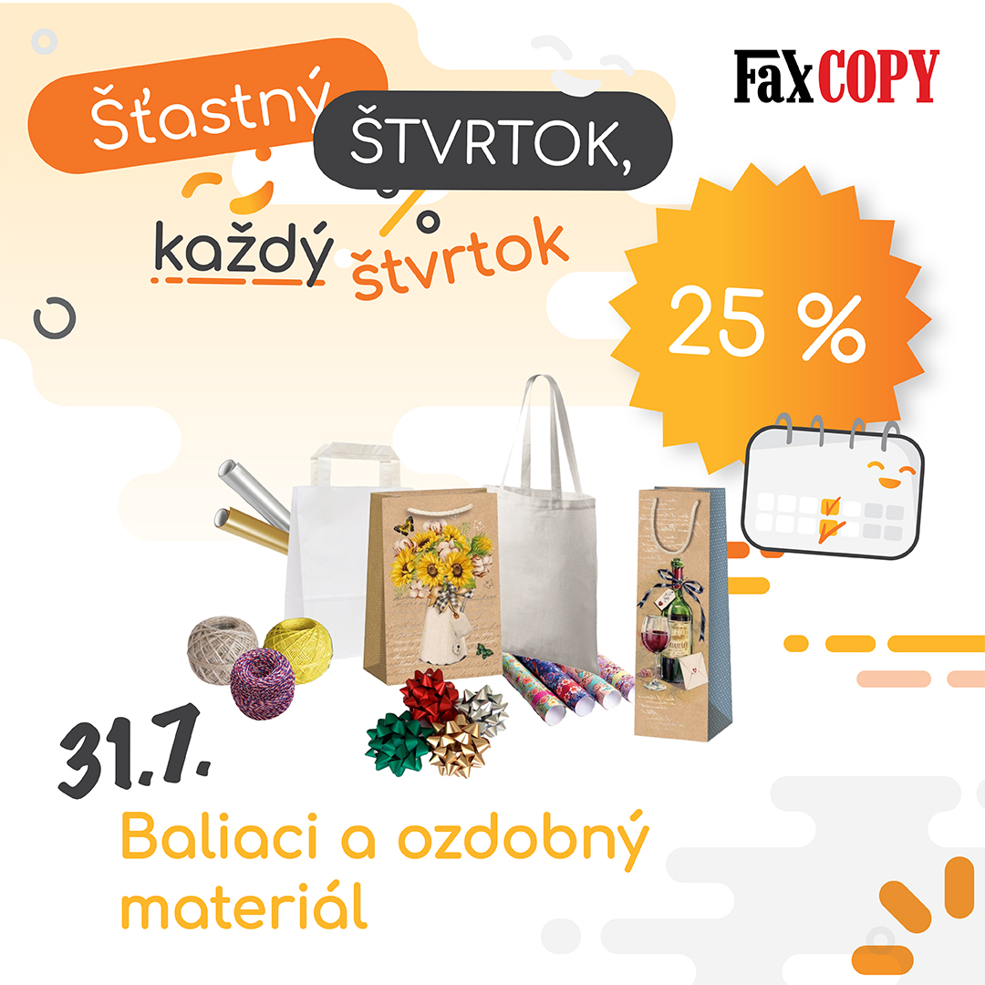 Šťastný štvrtok v predajniach FaxCOPY